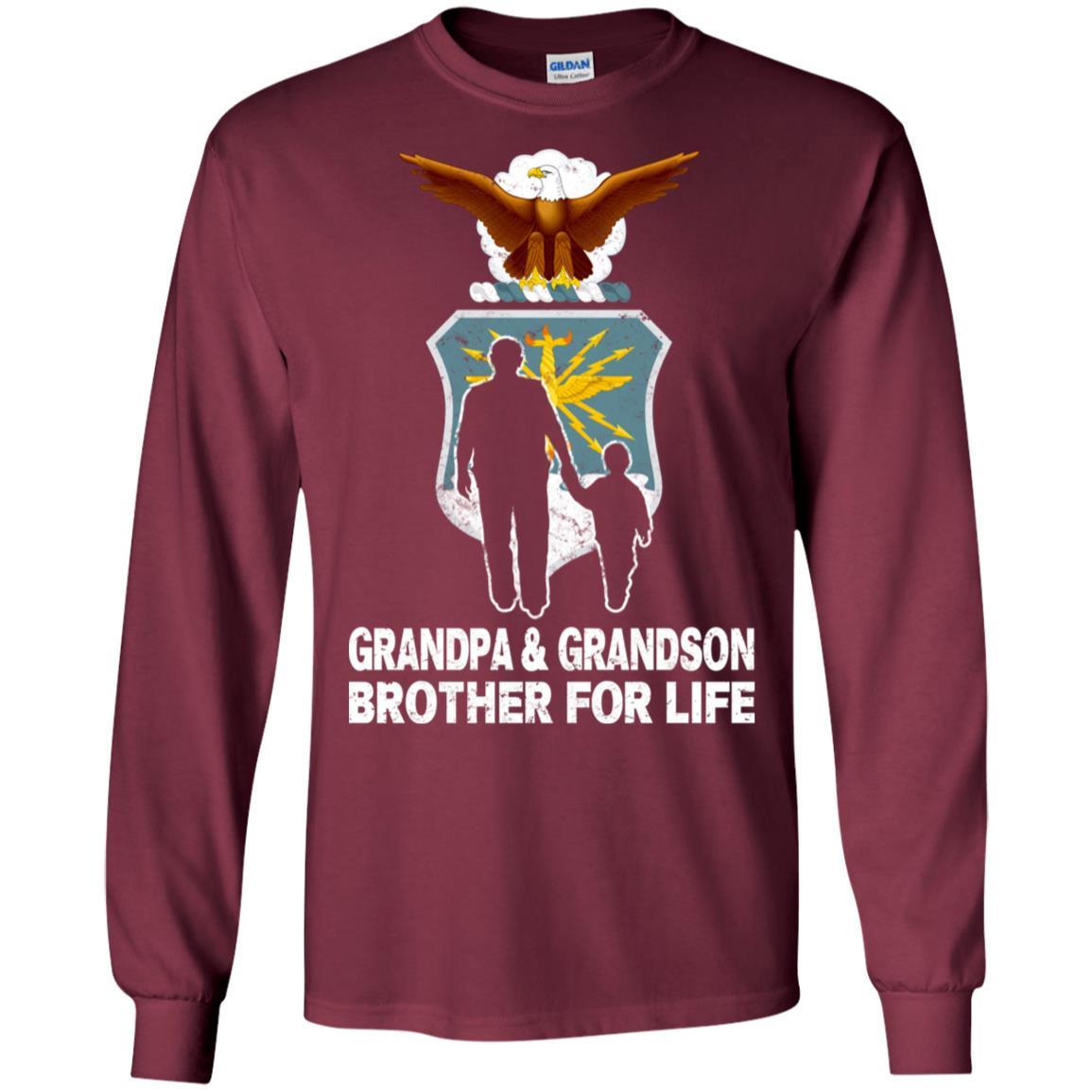 AIR FORCE GRANDPA AND GRANDDAUGHTER ( GRANDSON ) BROTHER FOR LIFE T-Shirt On Front-TShirt-USAF-Veterans Nation