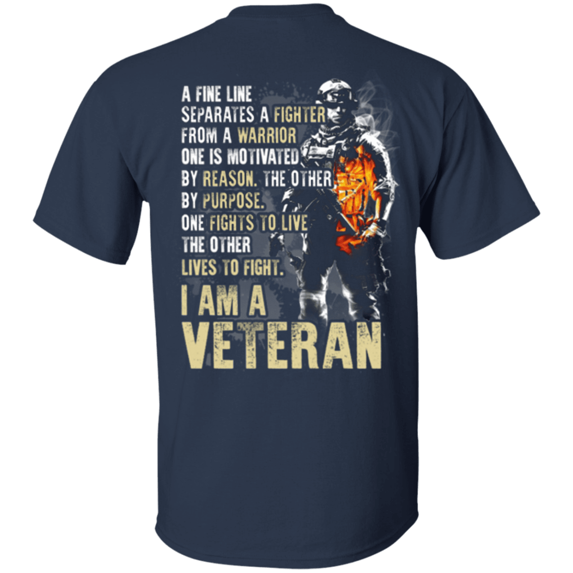 Military T-Shirt "I Am A Veteran" - Men Back-TShirt-General-Veterans Nation