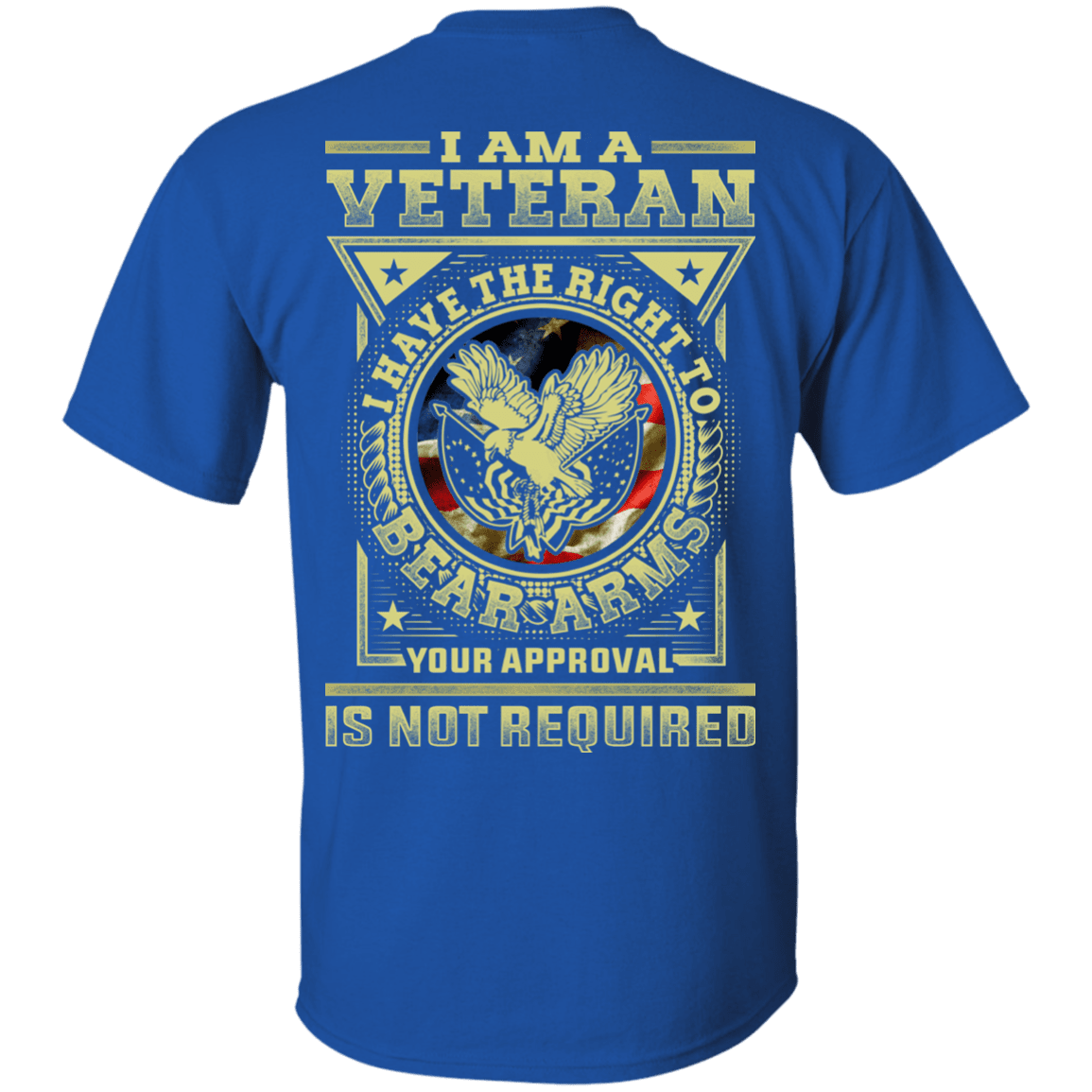 Military T-Shirt "Veteran Have the Right To Bear Arms" Men Back-TShirt-General-Veterans Nation