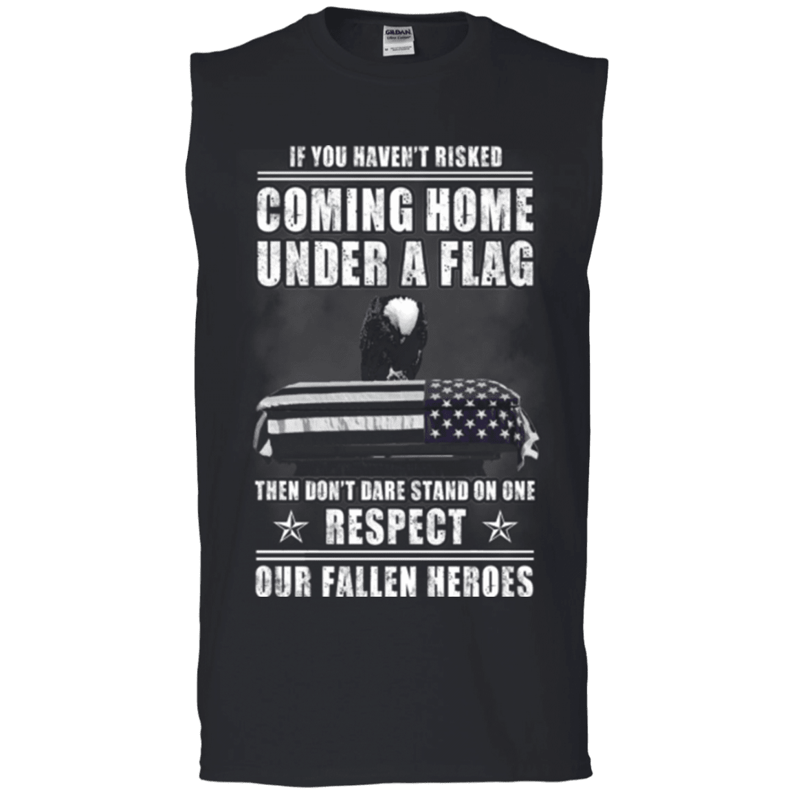 Military T-Shirt "Coming Home Under A Flag Respect Our Fallen Heroes"-TShirt-General-Veterans Nation