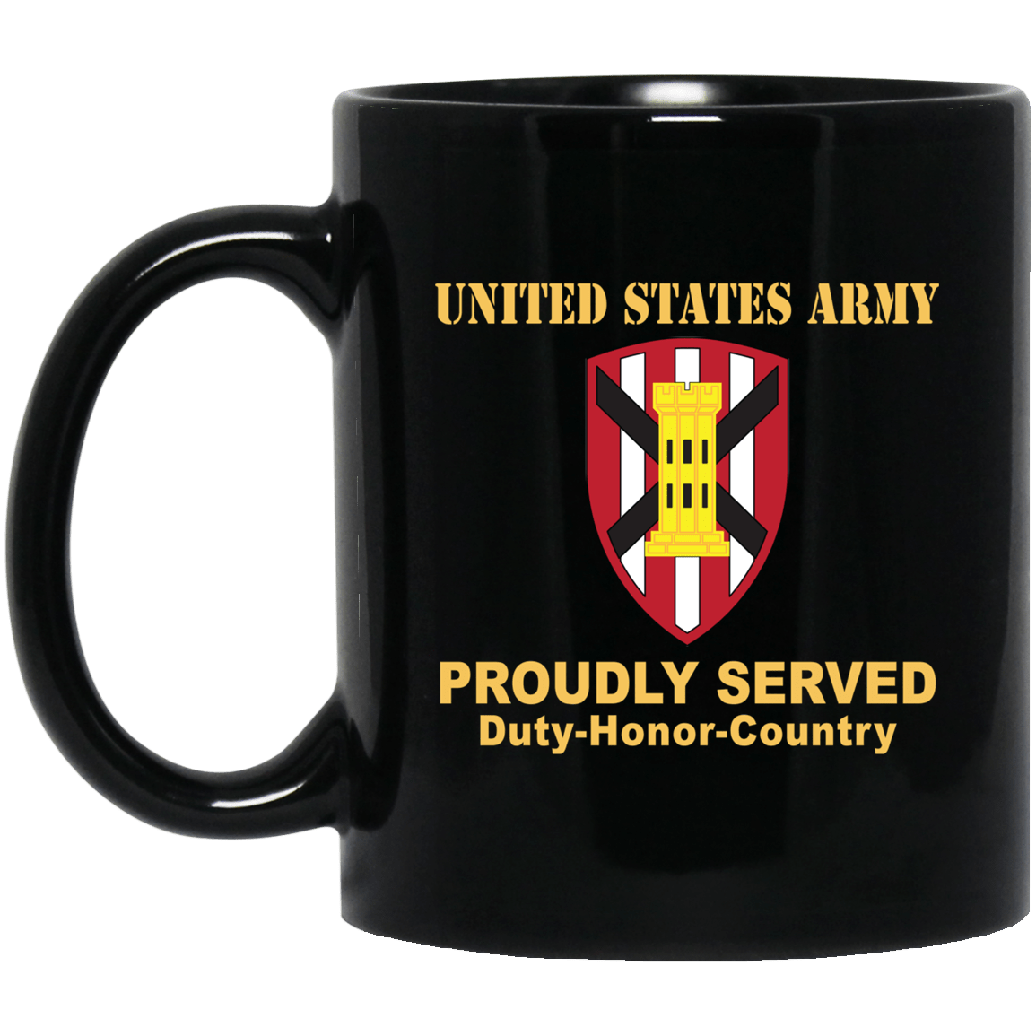US ARMY 7TH ENGINEER BRIGADE- 11 oz - 15 oz Black Mug-Mug-Army-CSIB-Veterans Nation