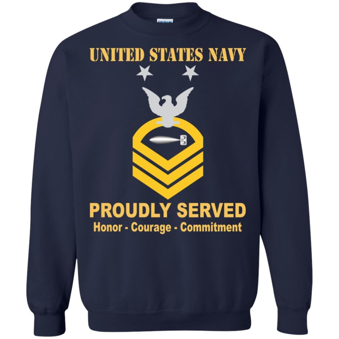 U.S Navy Torpedoman's mate Navy TM E-9 Rating Badges Proudly Served T-Shirt For Men On Front-TShirt-Navy-Veterans Nation