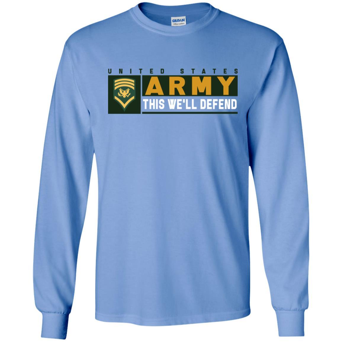 US Army E-8 SPC This We Will Defend Long Sleeve - Pullover Hoodie-TShirt-Army-Veterans Nation