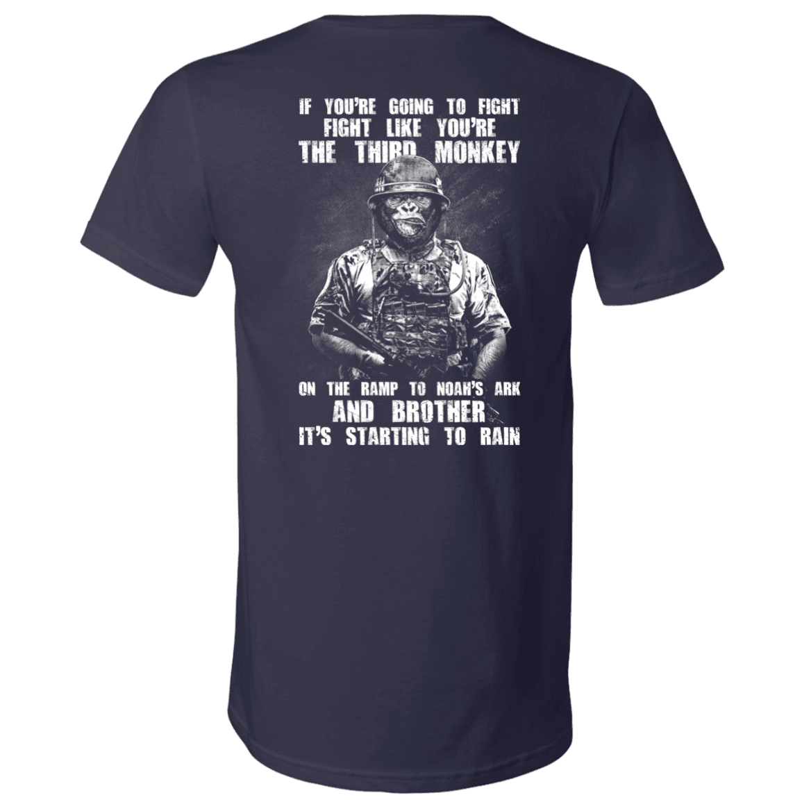 Military T-Shirt "The Third Monkey" - Men Back-TShirt-General-Veterans Nation