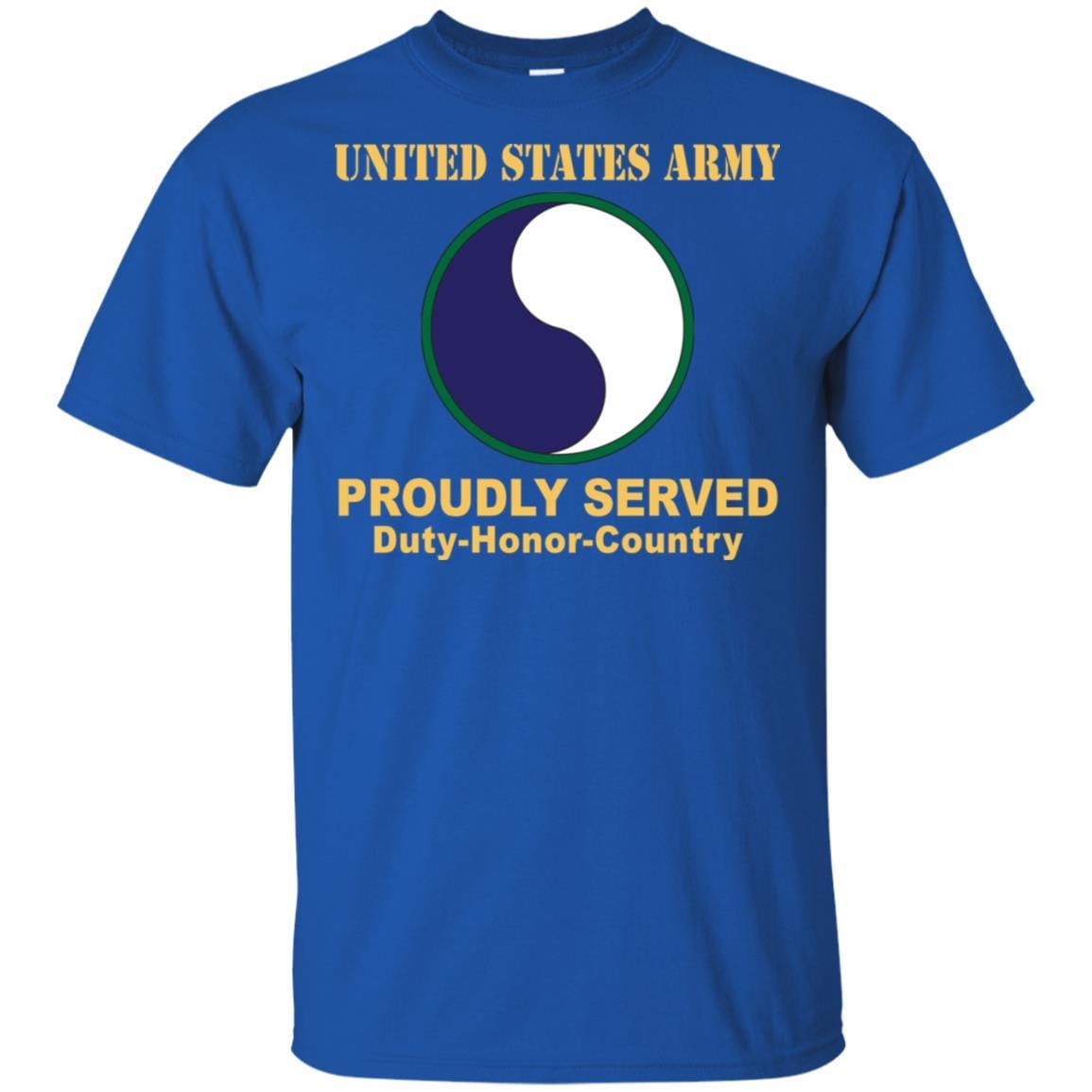 US ARMY 29TH INFANTRY DIVISION CSIB - Proudly Served T-Shirt On Front For Men-TShirt-Army-Veterans Nation