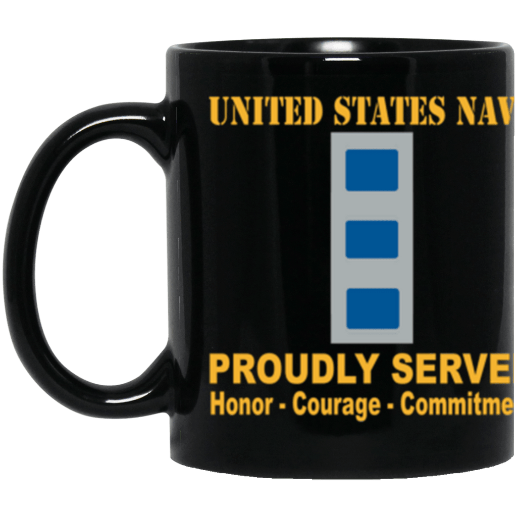 US Navy W-4 Chief Warrant Officer 4 W4 CW4 Warrant Officer Core Values 11 oz. Black Mug-Drinkware-Veterans Nation