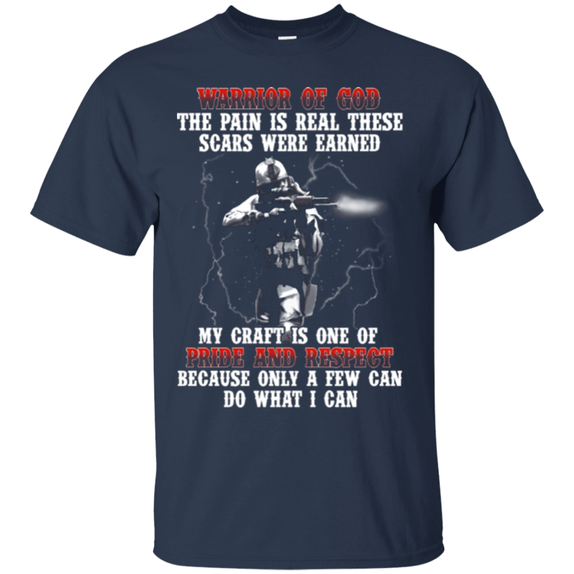 Military T-Shirt "WARRIOR OF GOD"-TShirt-General-Veterans Nation