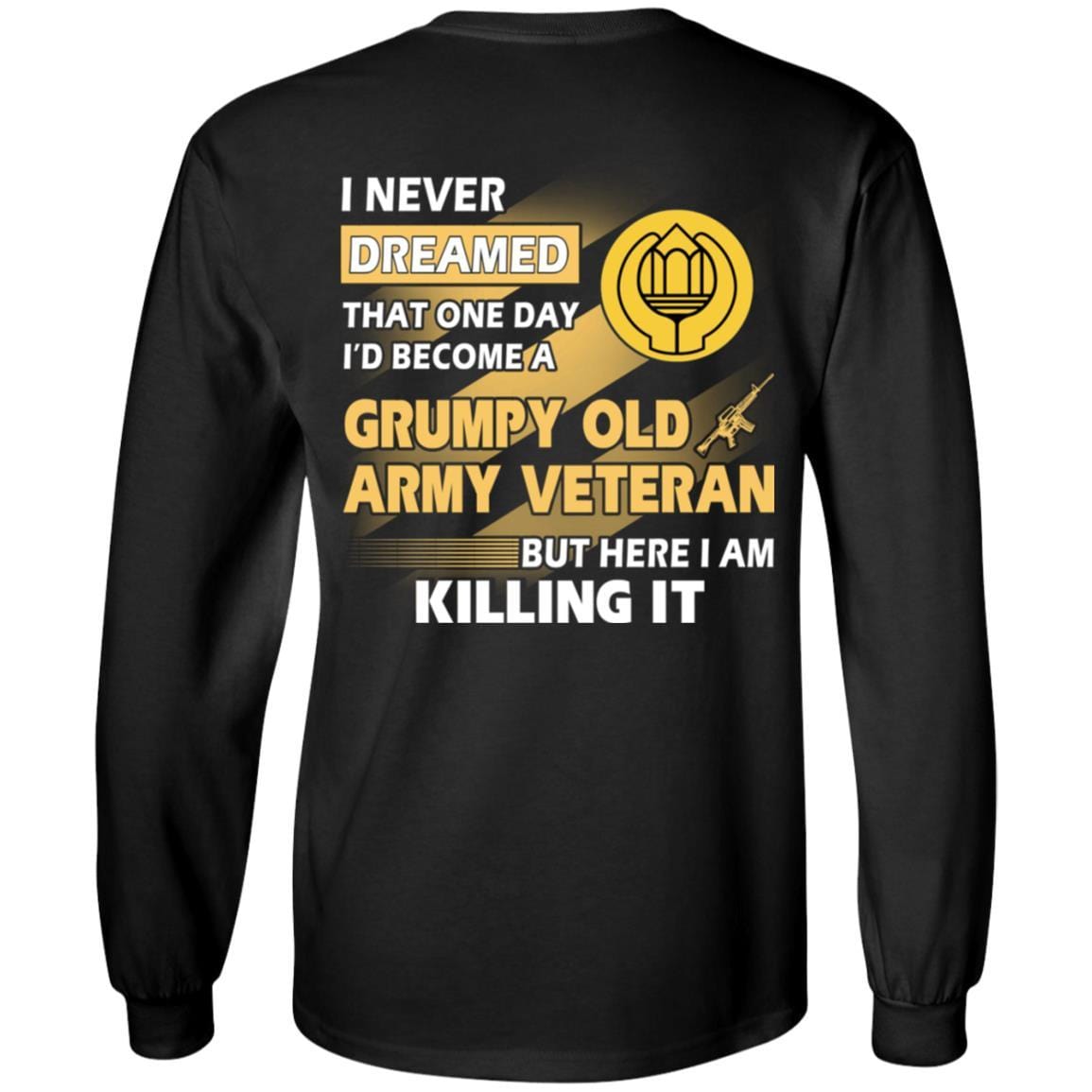 US Army T-Shirt "Chaplain Assistant Grumpy Old Veteran" On Back-TShirt-Army-Veterans Nation