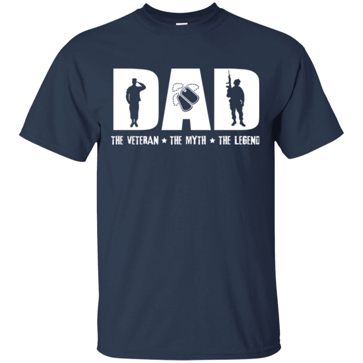 Military T-Shirt "DAD THE VETERAN - THE MYTH - THE LEGEND"-TShirt-General-Veterans Nation