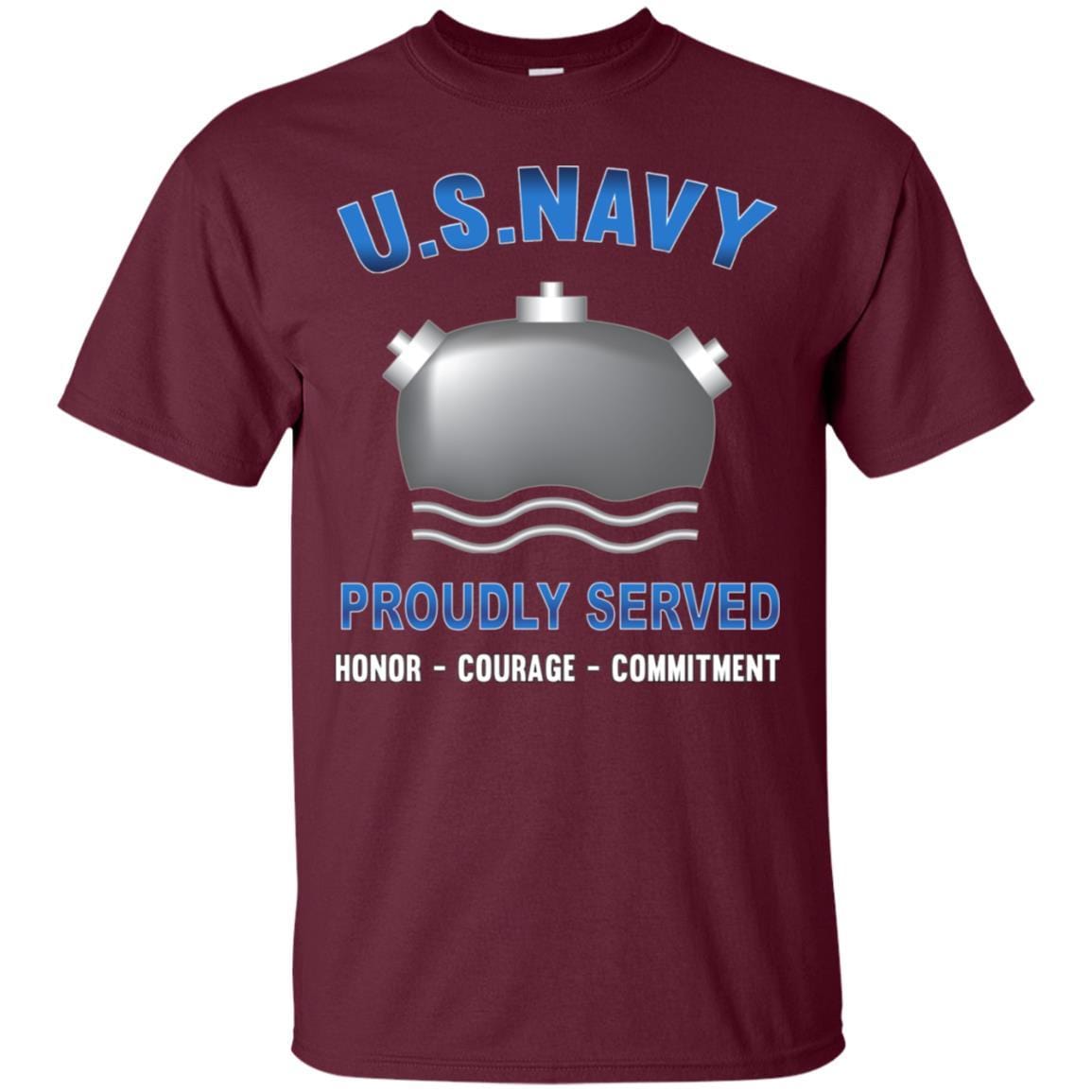 Navy Mineman Navy MN - Proudly Served T-Shirt For Men On Front-TShirt-Navy-Veterans Nation