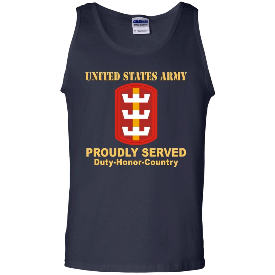 US ARMY 130TH ENGINEER BRIGADE - Proudly Served T-Shirt On Front For Men-TShirt-Army-Veterans Nation