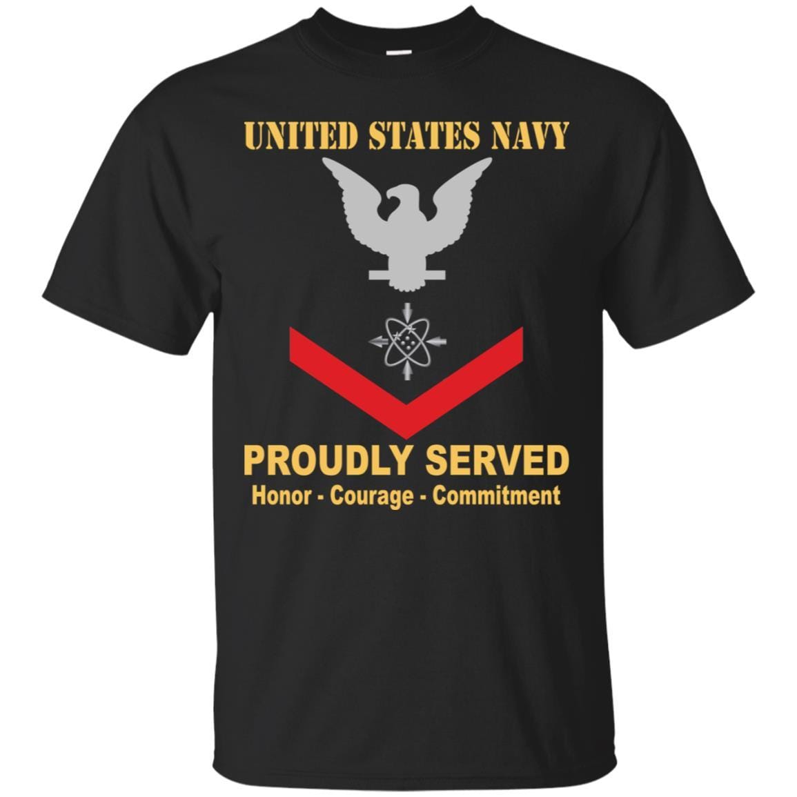 U.S Navy Data systems technician Navy DS E-4 Rating Badges Proudly Served T-Shirt For Men On Front-TShirt-Navy-Veterans Nation