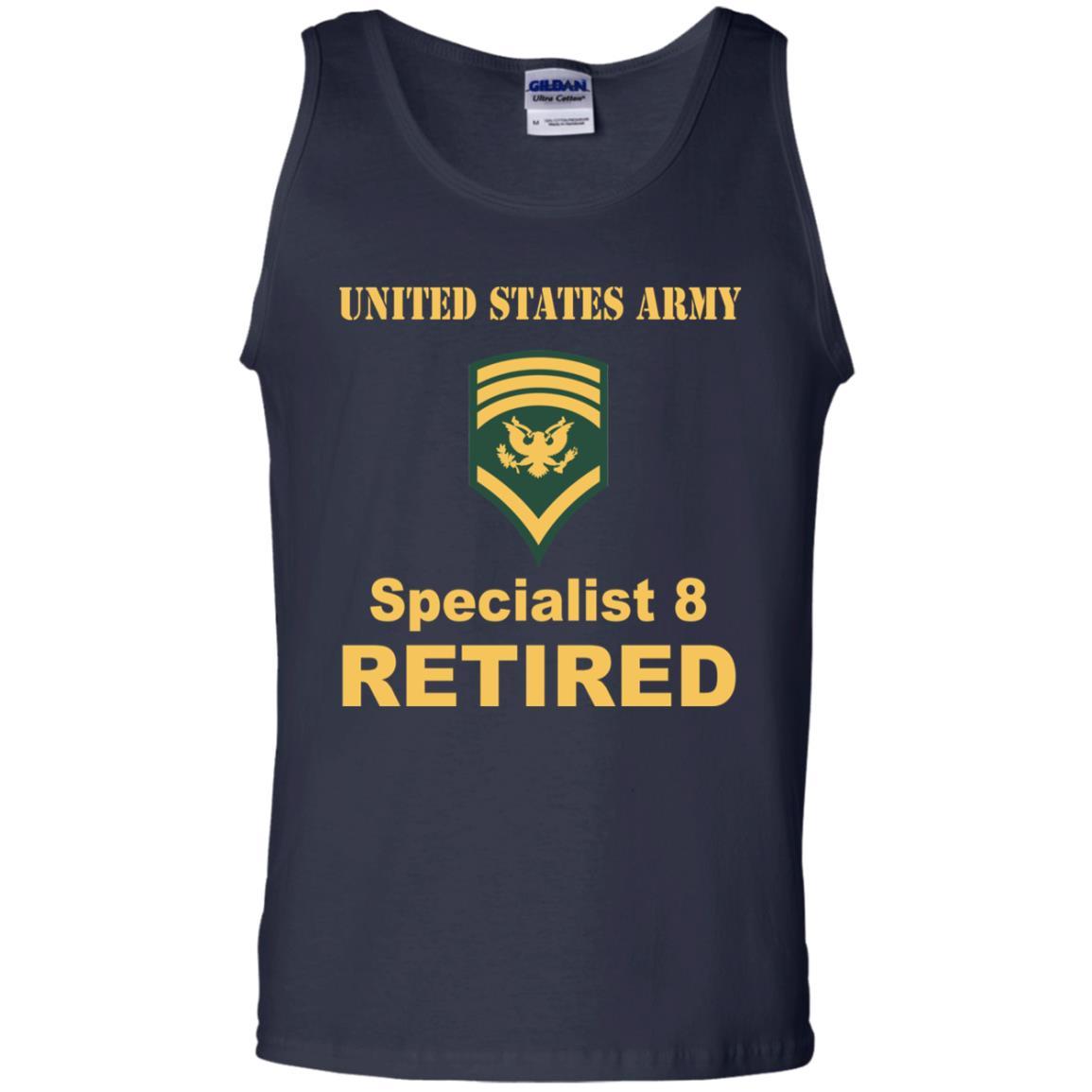 US Army E-8 SPC E8 Specialist 8 Retired Men T Shirt On Front-TShirt-Army-Veterans Nation