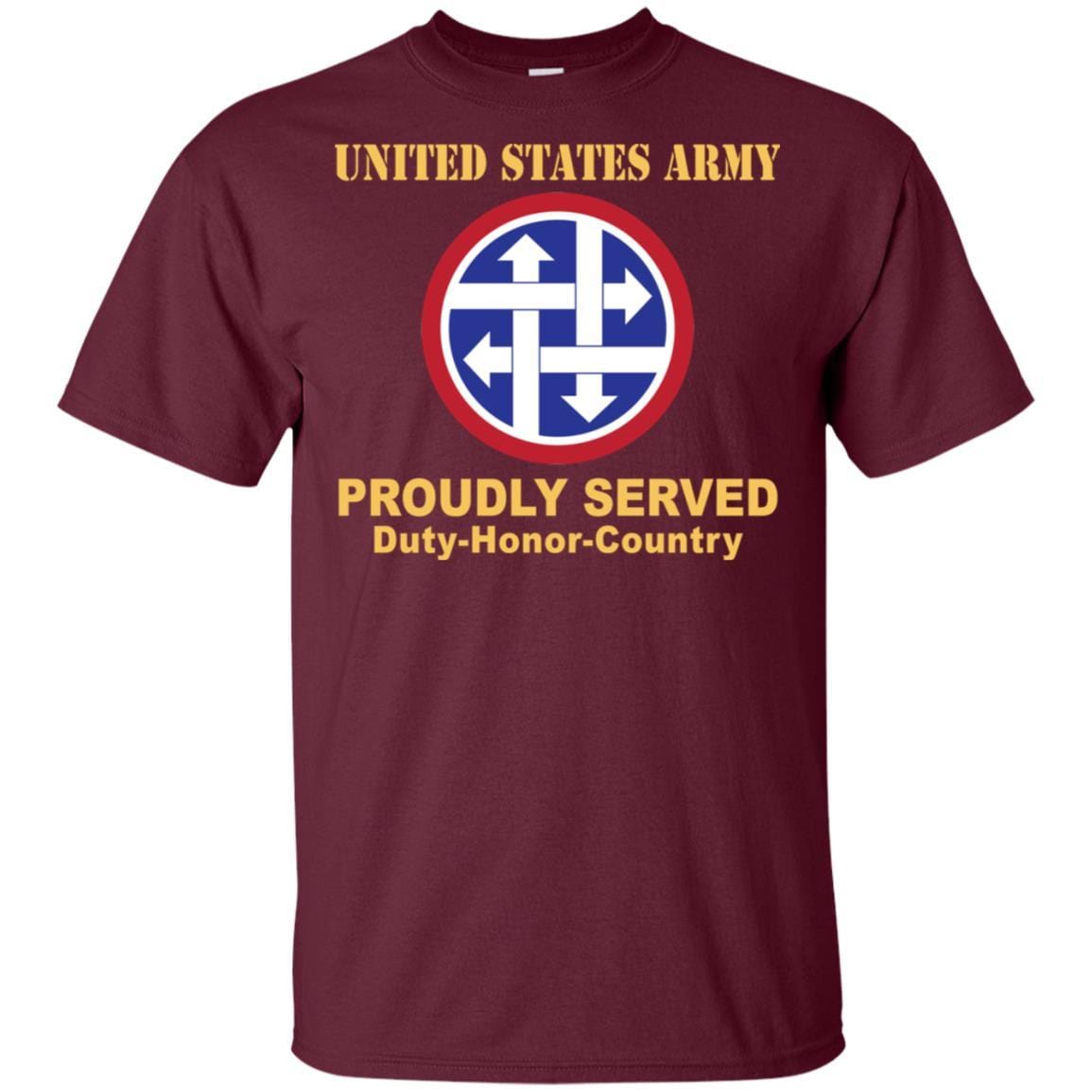 US ARMY 4TH SUSTAINMENT COMMAND- Proudly Served T-Shirt On Front For Men-TShirt-Army-Veterans Nation