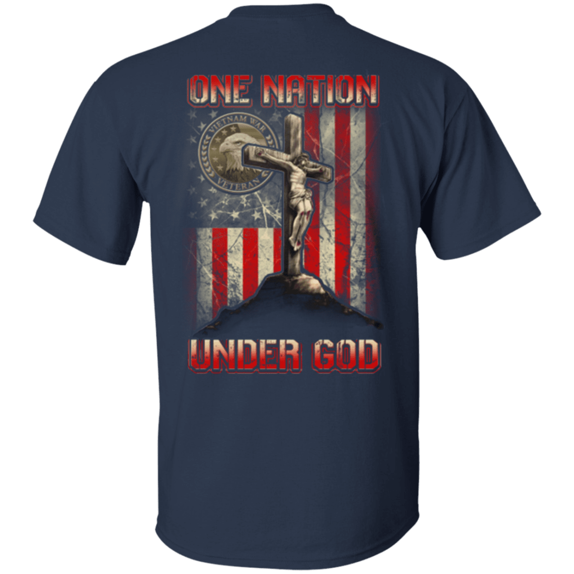 Military T-Shirt "One Nation Under God VietNam Veteran"-TShirt-General-Veterans Nation