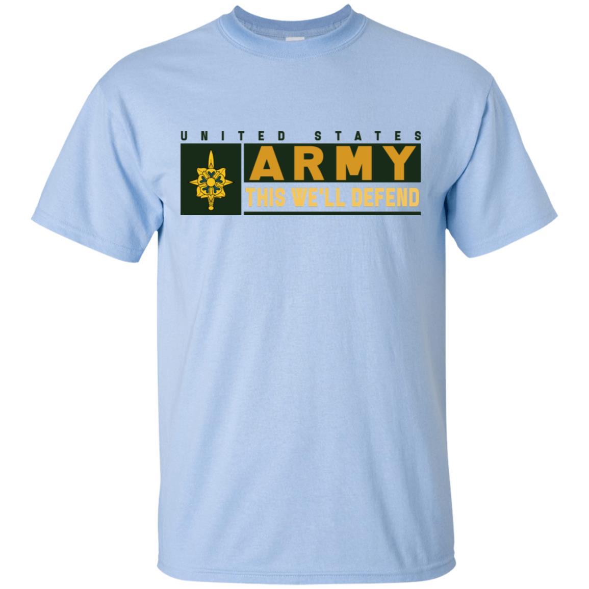US Army Military Intelligence Branch- This We'll Defend T-Shirt On Front For Men-TShirt-Army-Veterans Nation