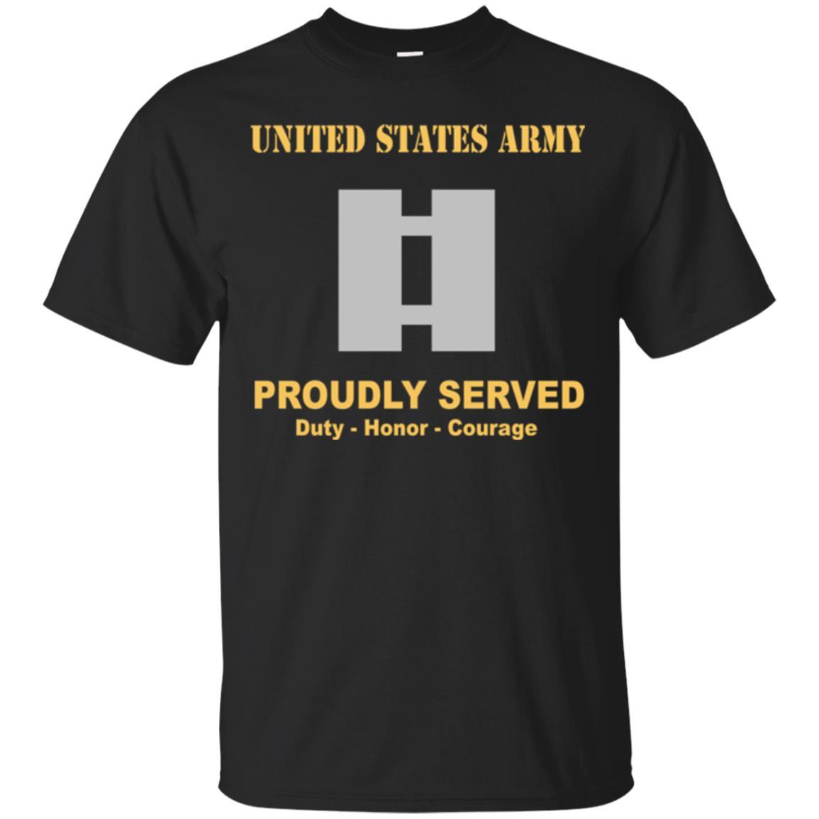 US Army O-3 Captain O3 CPT Commissioned Officer Ranks Men Front Shirt US Army Rank-TShirt-Army-Veterans Nation