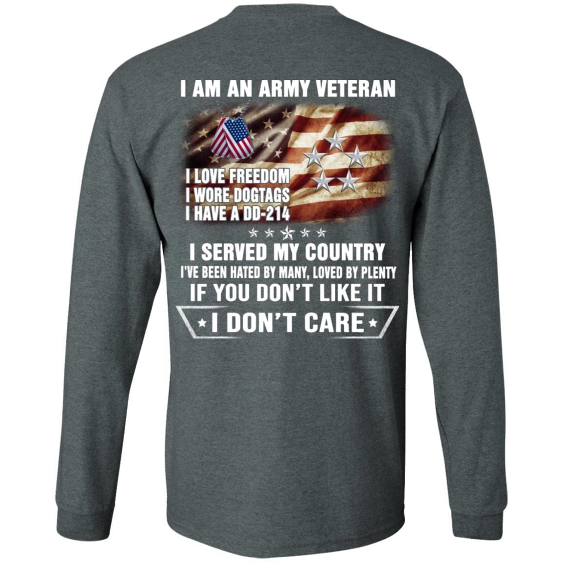 T-Shirt "I Am An Army Veteran" O-10 General of the Army(GA)Rank On Back-TShirt-Army-Veterans Nation