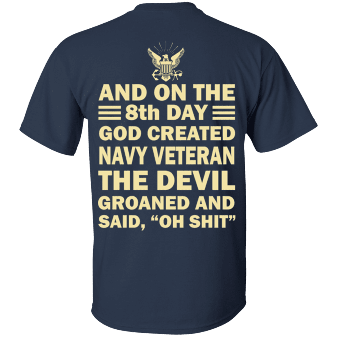 Military T-Shirt "God Created Navy Veteran"-TShirt-General-Veterans Nation