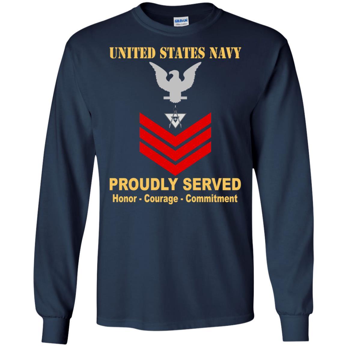 Navy Draftsman Navy DM E-6 Rating Badges Proudly Served T-Shirt For Men On Front-TShirt-Navy-Veterans Nation