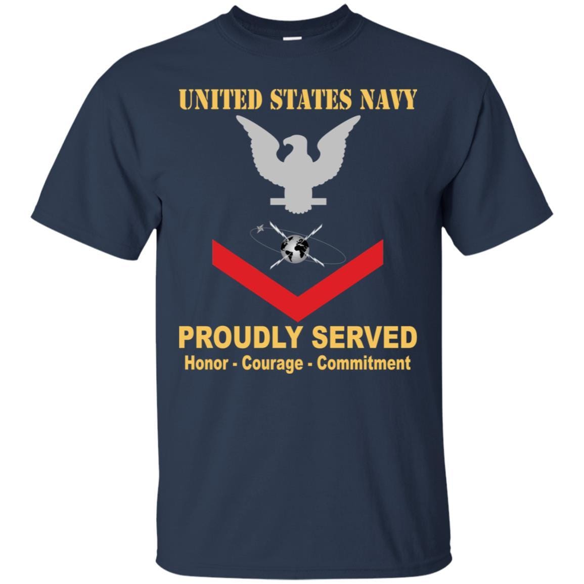 Navy Mass Communications Specialist Navy MC E-4 Rating Badges Proudly Served T-Shirt For Men On Front-TShirt-Navy-Veterans Nation