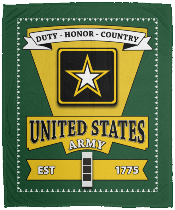 US Army W-3 Chief Warrant Officer 3 W3 CW3 Warrant Officer Blanket Cozy Plush Fleece Blanket - 50x60-Blankets-Army-Ranks-Veterans Nation