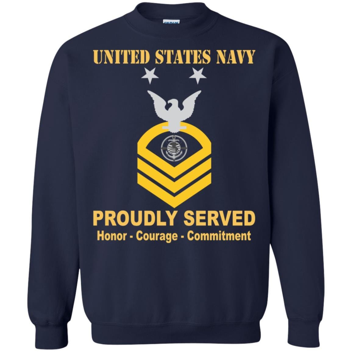 Navy Religious Program Specialist Navy RP E-9 Rating Badges Proudly Served T-Shirt For Men On Front-TShirt-Navy-Veterans Nation