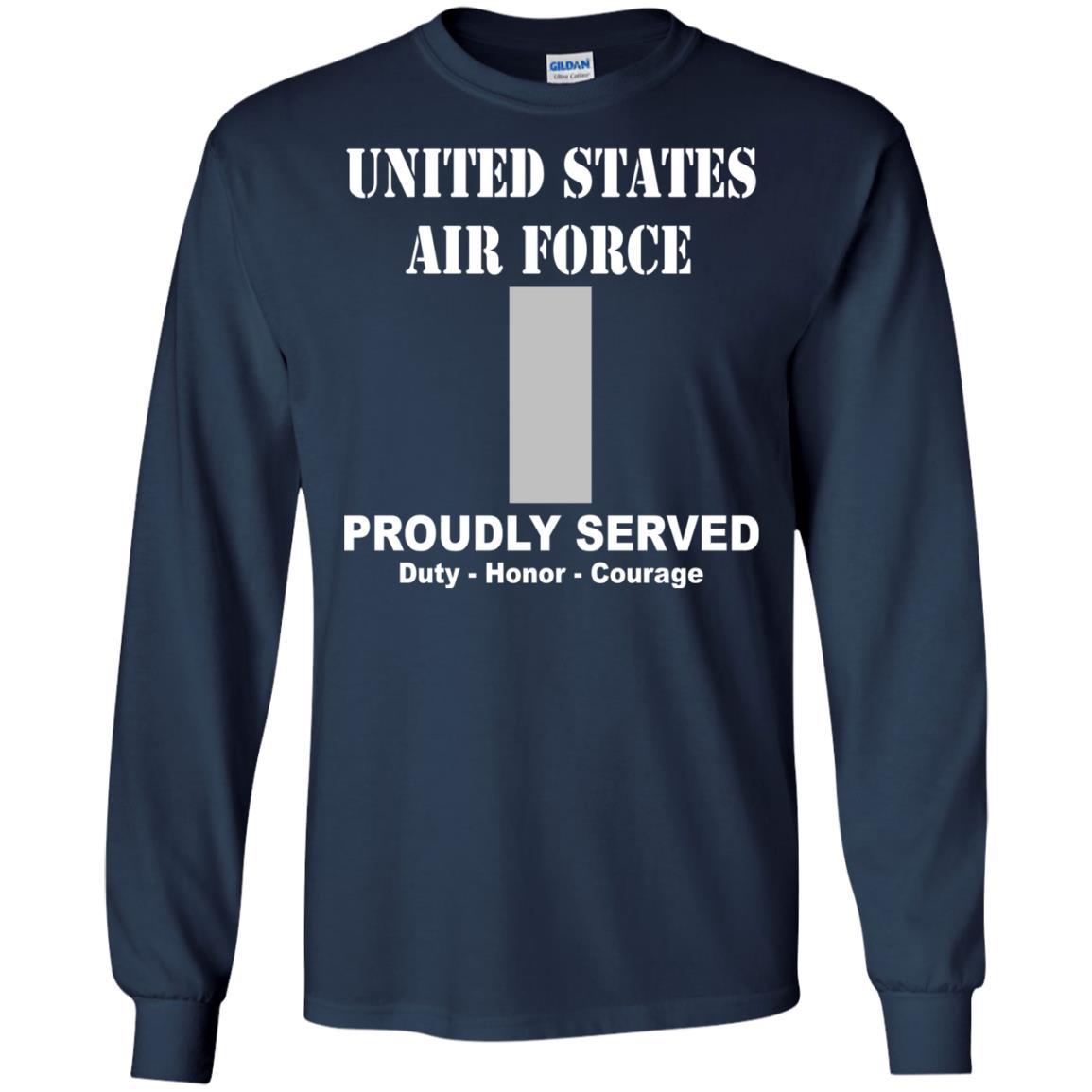 US Air Force O-2 First Lieutenant 1st L O2 Commissioned Officer Ranks Men Front T Shirt For Air Force-TShirt-USAF-Veterans Nation