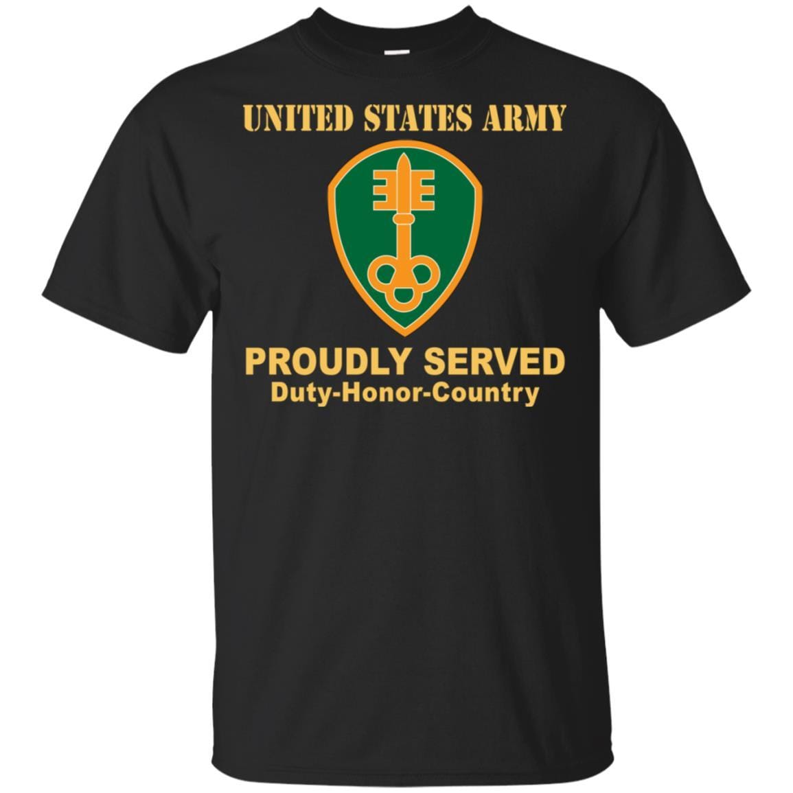 US ARMY 300 MILITARY POLICE BRIGADE- Proudly Served T-Shirt On Front For Men-TShirt-Army-Veterans Nation