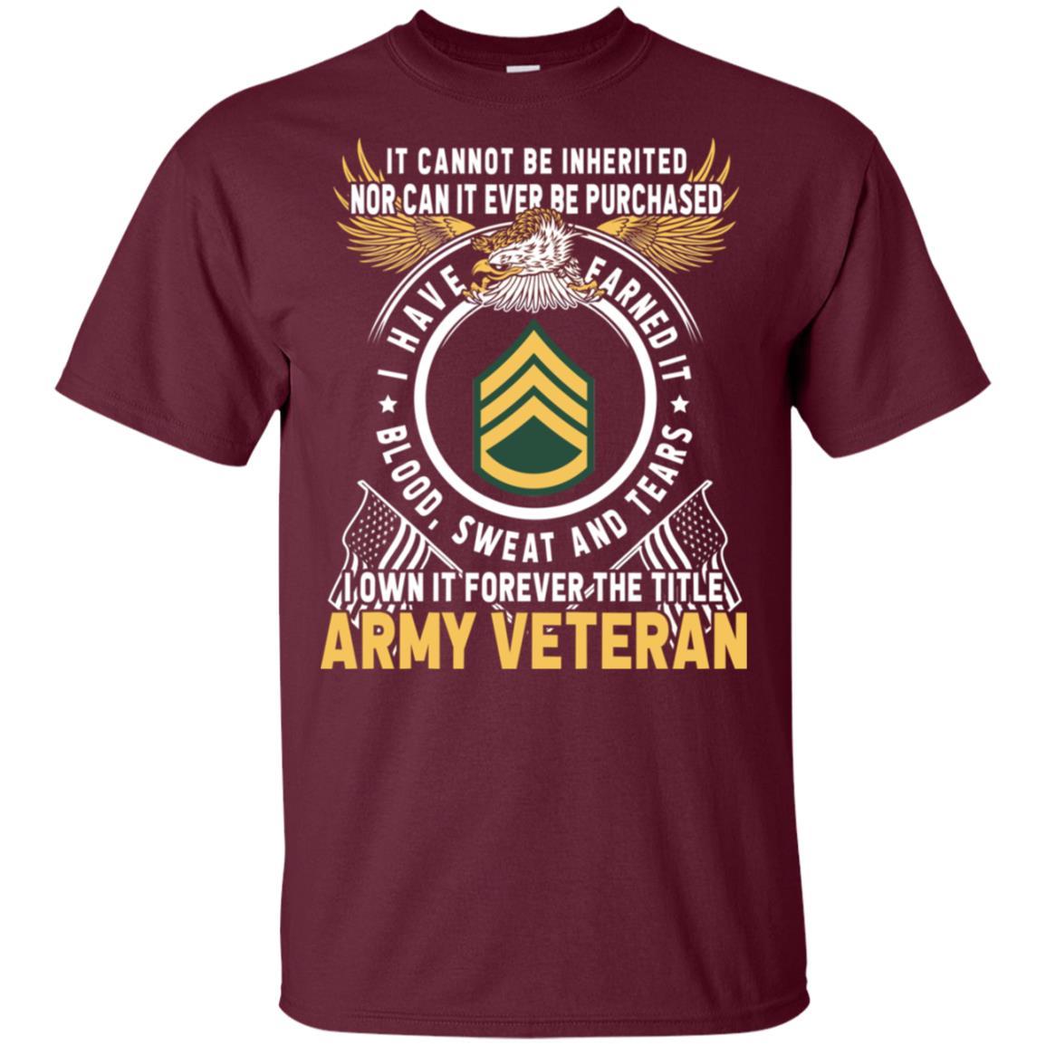 US Army E-6 Staff Sergeant E6 SSG Noncommissioned Officer T-Shirt on Front-TShirt-Army-Veterans Nation