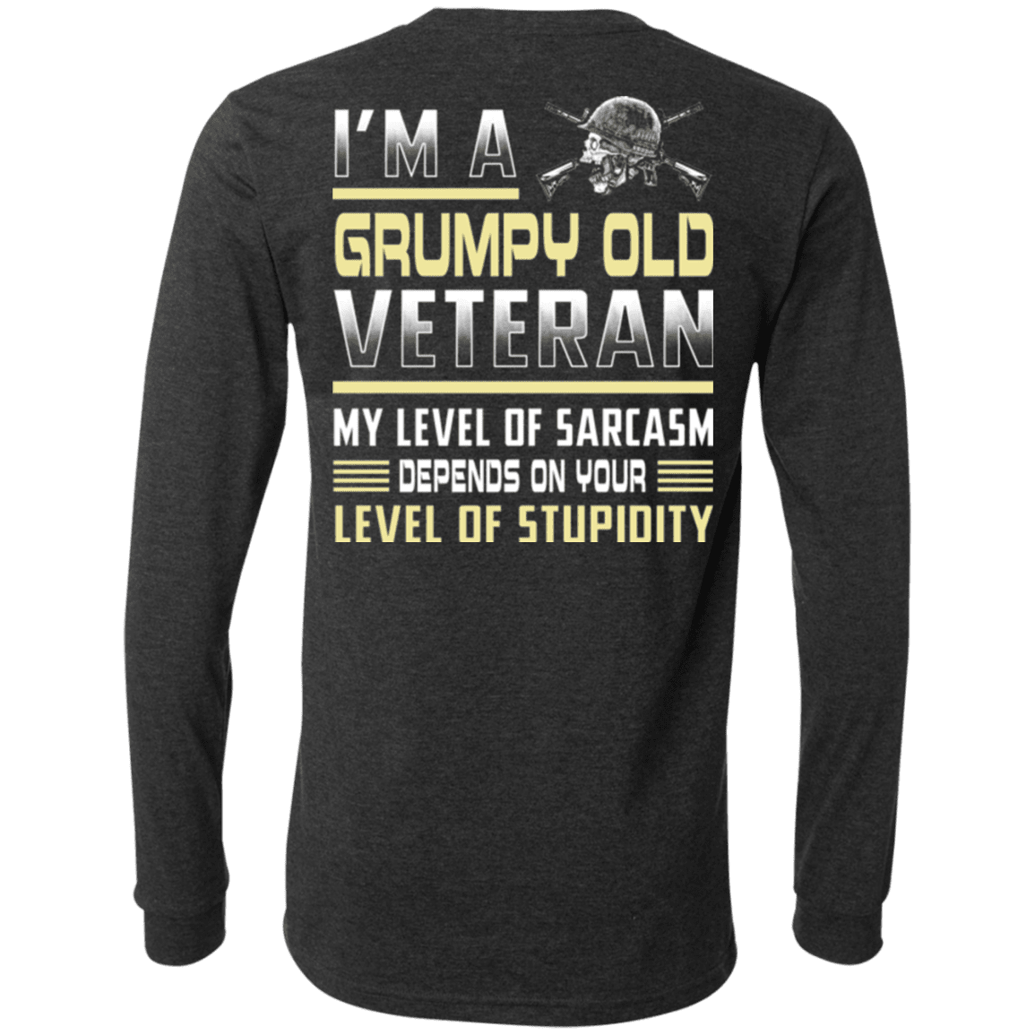 Military T-Shirt "I'm A Grumpy Old Veteran" - Men Back-TShirt-General-Veterans Nation
