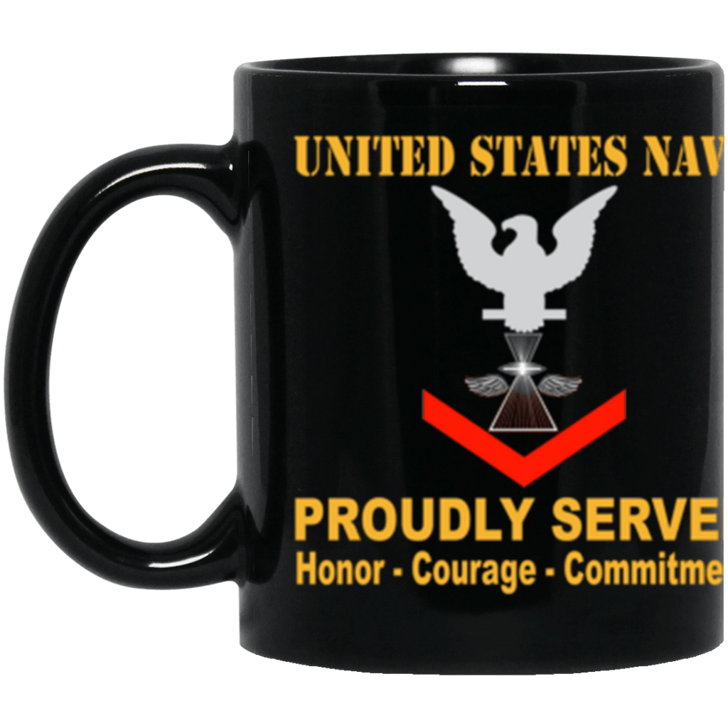 US Navy Photographer's Mate Navy PH E-4 11 oz. Black Mug-Drinkware-Veterans Nation