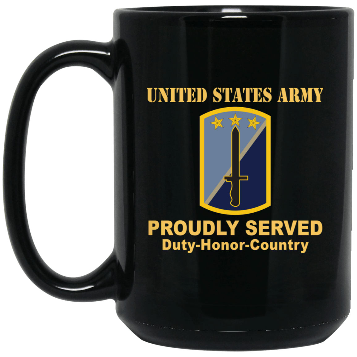 US ARMY 170TH INFANTRY BRIGADE- 11 oz - 15 oz Black Mug-Mug-Army-CSIB-Veterans Nation