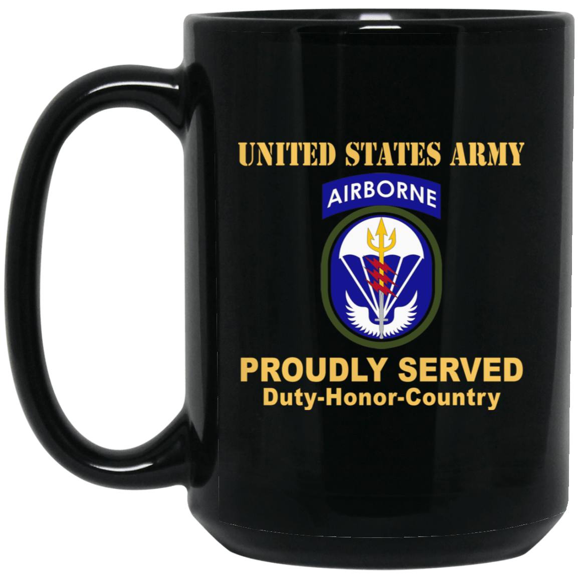 US ARMY SPECIAL OPERATIONS COMMAND SOUTH- 11 oz - 15 oz Black Mug-Mug-Army-CSIB-Veterans Nation