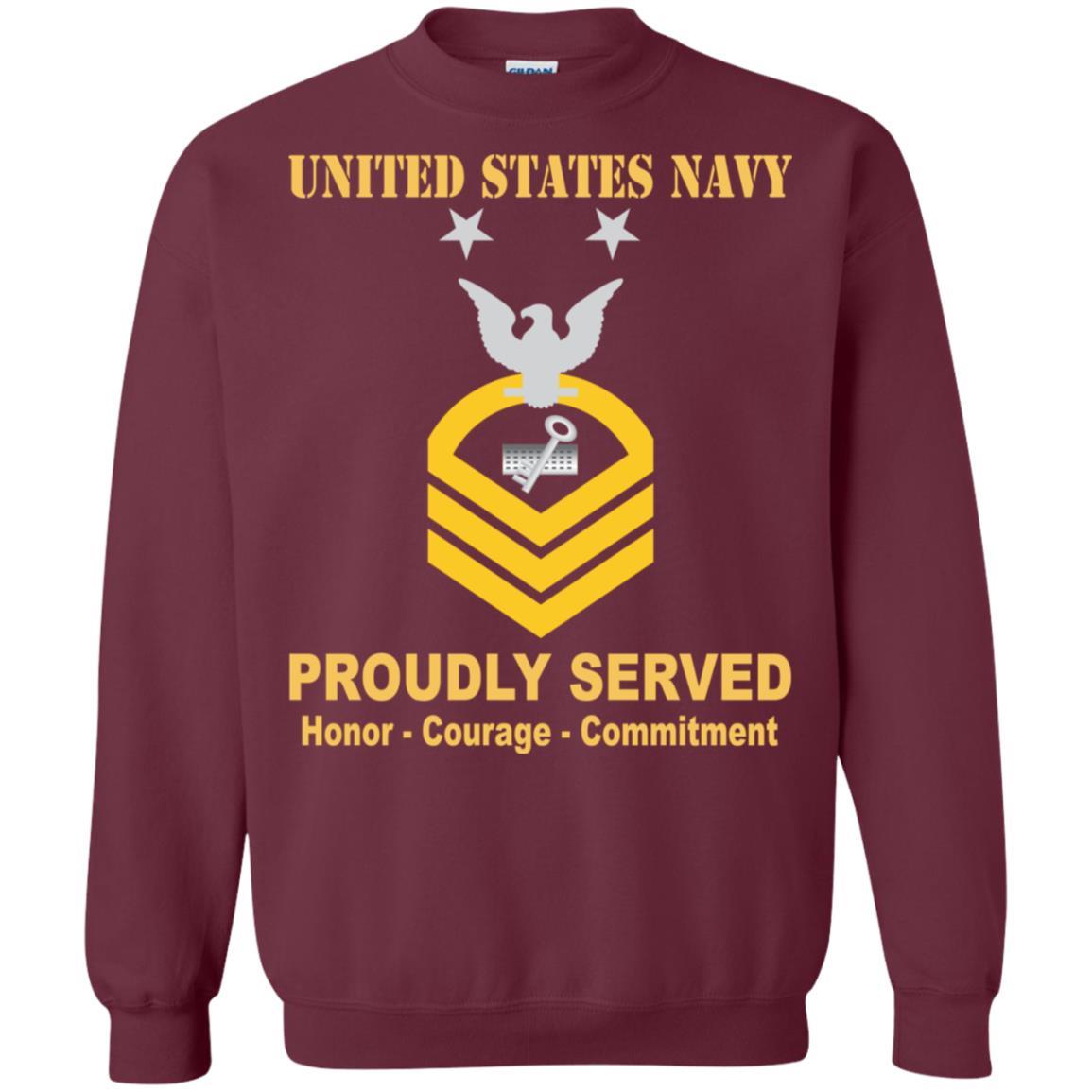 Navy Disbursing Clerk Navy DK E-9 Rating Badges Proudly Served T-Shirt For Men On Front-TShirt-Navy-Veterans Nation