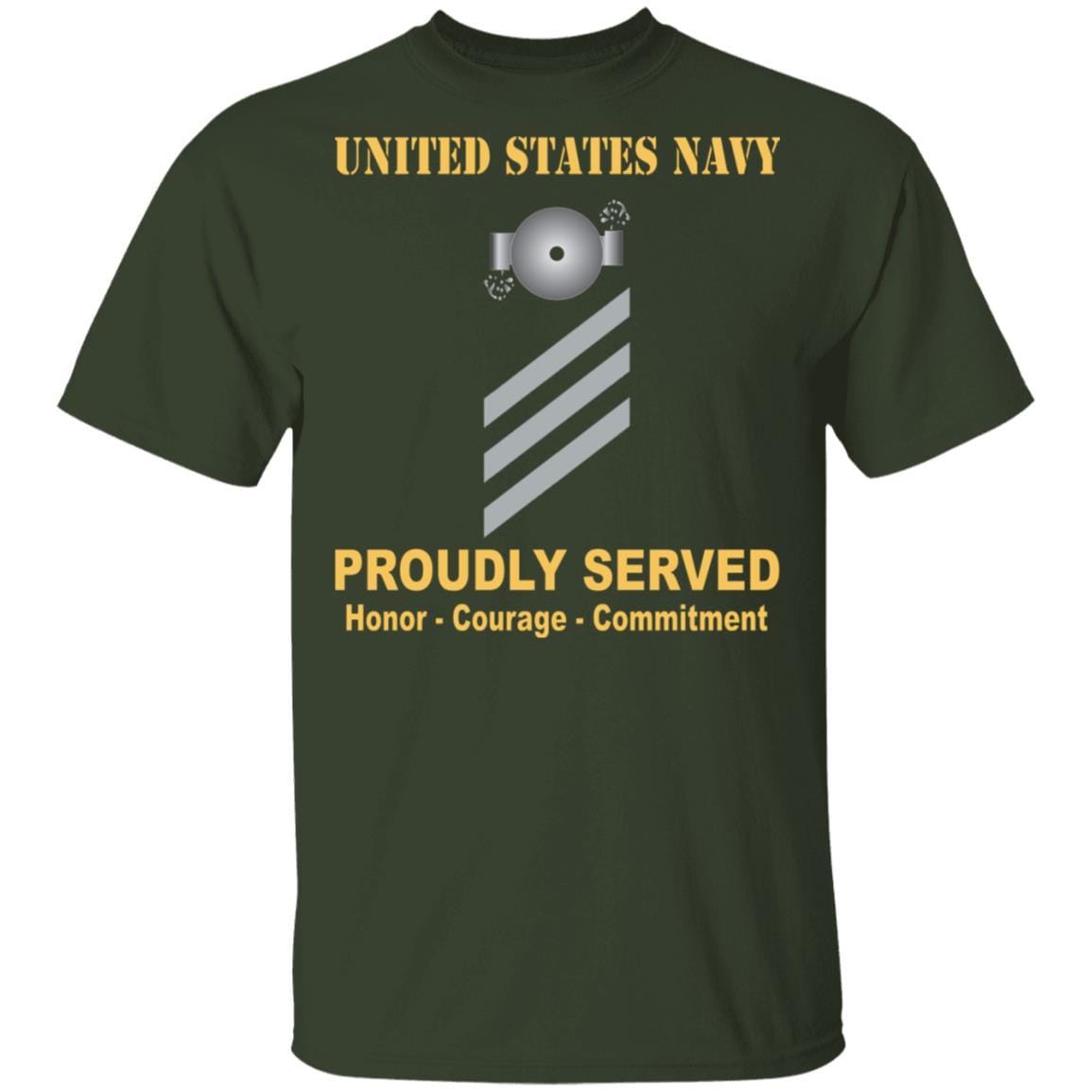 US Navy T-Shirt Boiler technician Navy BT E-3 Rating Badges Proudly Served On Front-T-Shirts-Veterans Nation