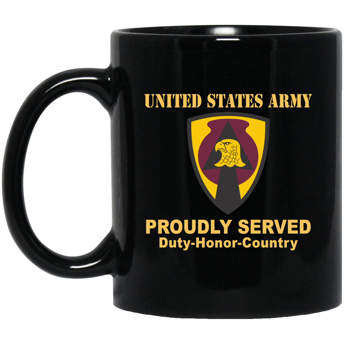 US ARMY 734 SUPPORT GROUP IOWA NATIONAL GUARD- 11 oz - 15 oz Black Mug-Mug-Army-CSIB-Veterans Nation