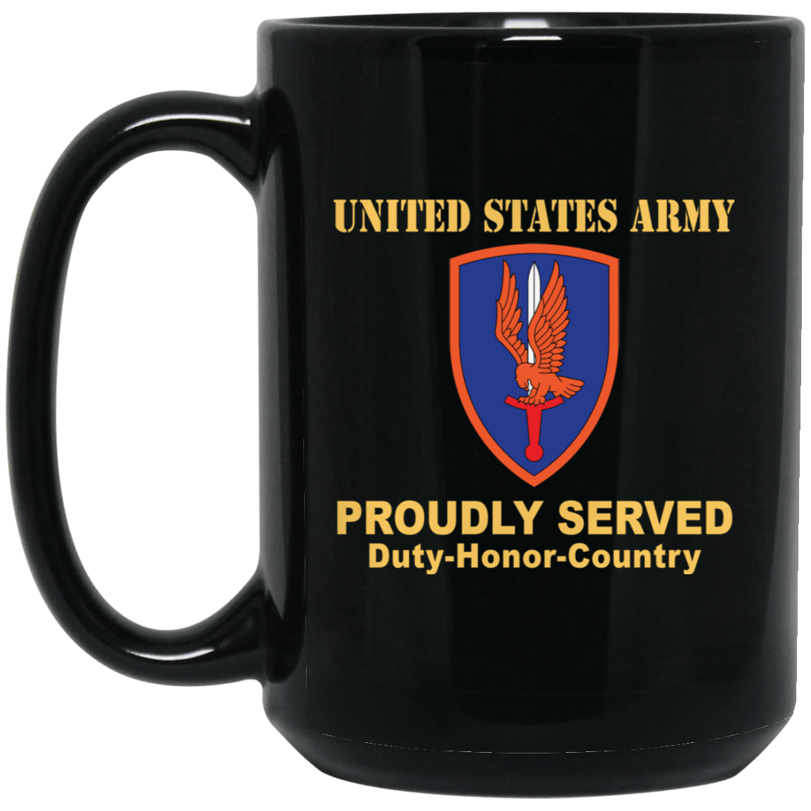 US ARMY 1ST AVIATION BRIGADE- 11 oz - 15 oz Black Mug-Mug-Army-CSIB-Veterans Nation