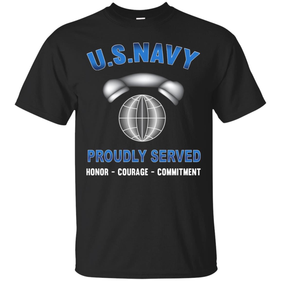 Navy Interior Communications Electrician Navy IC - Proudly Served T-Shirt For Men On Front-TShirt-Navy-Veterans Nation