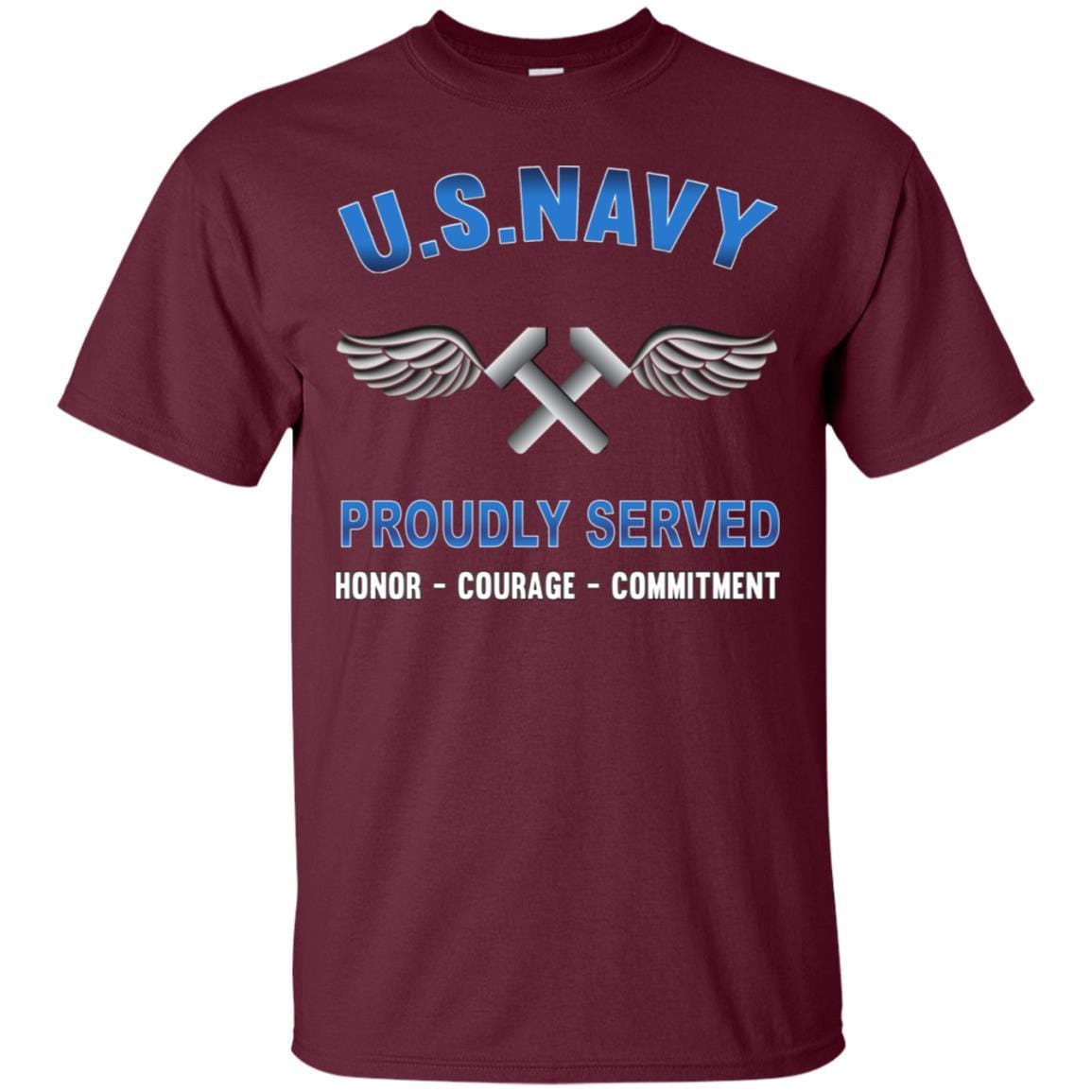 Navy Aviation Structural Mechanic Navy AM - Proudly Served T-Shirt For Men On Front-TShirt-Navy-Veterans Nation