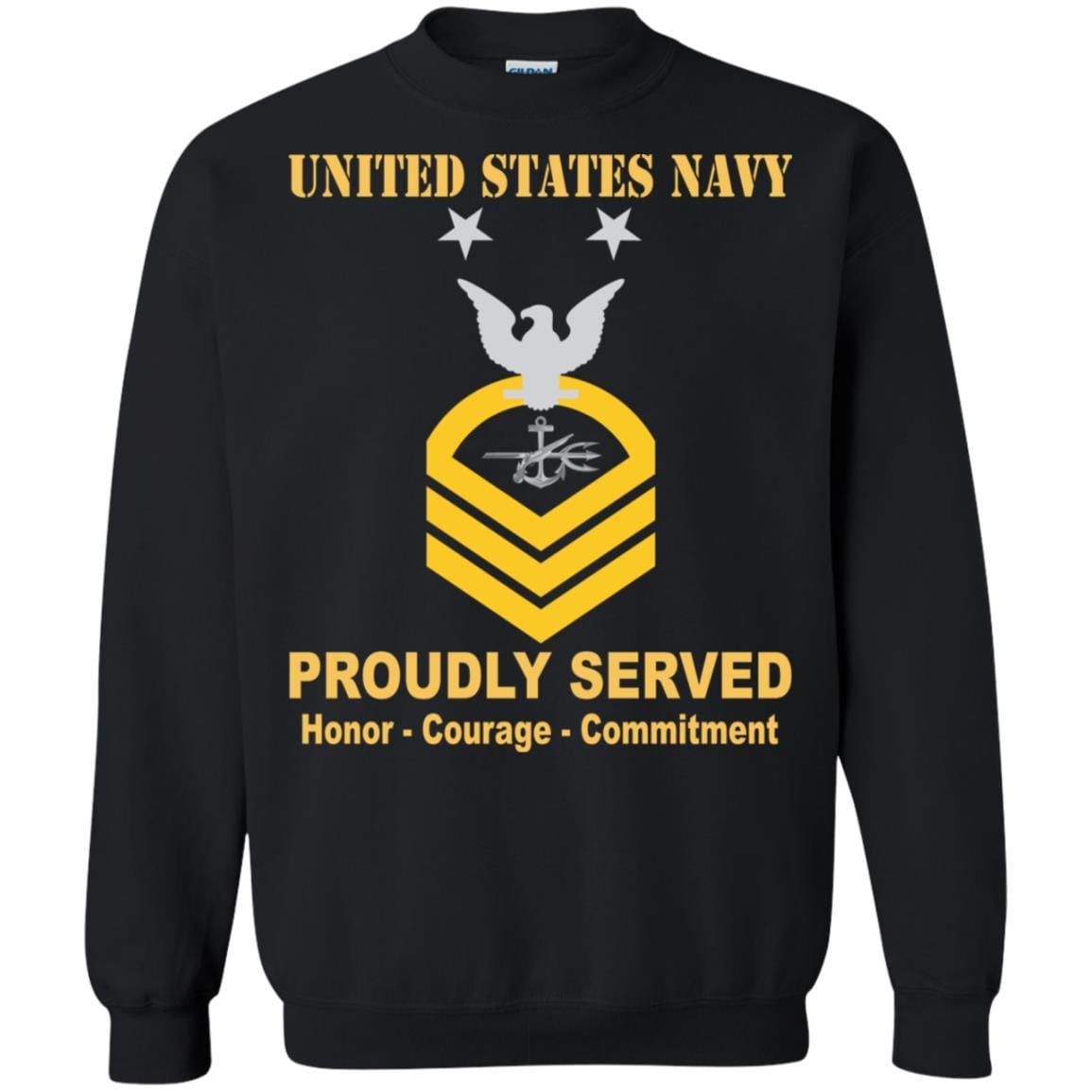 Navy Special Warfare Operator Navy SO E-9 Rating Badges Proudly Served T-Shirt For Men On Front-TShirt-Navy-Veterans Nation