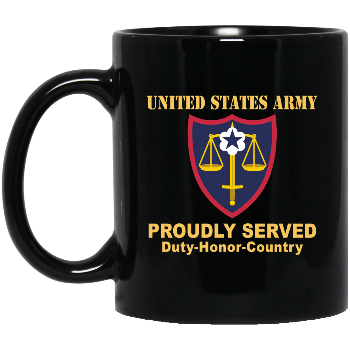US ARMY TRIAL DEFENSE SERVICE- 11 oz - 15 oz Black Mug-Mug-Army-CSIB-Veterans Nation