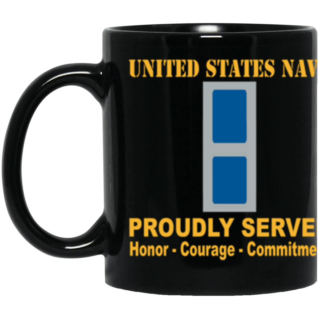 US Navy W-3 Chief Warrant Officer 3 W3 CW3 Warrant Officer Core Values 11 oz. Black Mug-Drinkware-Veterans Nation