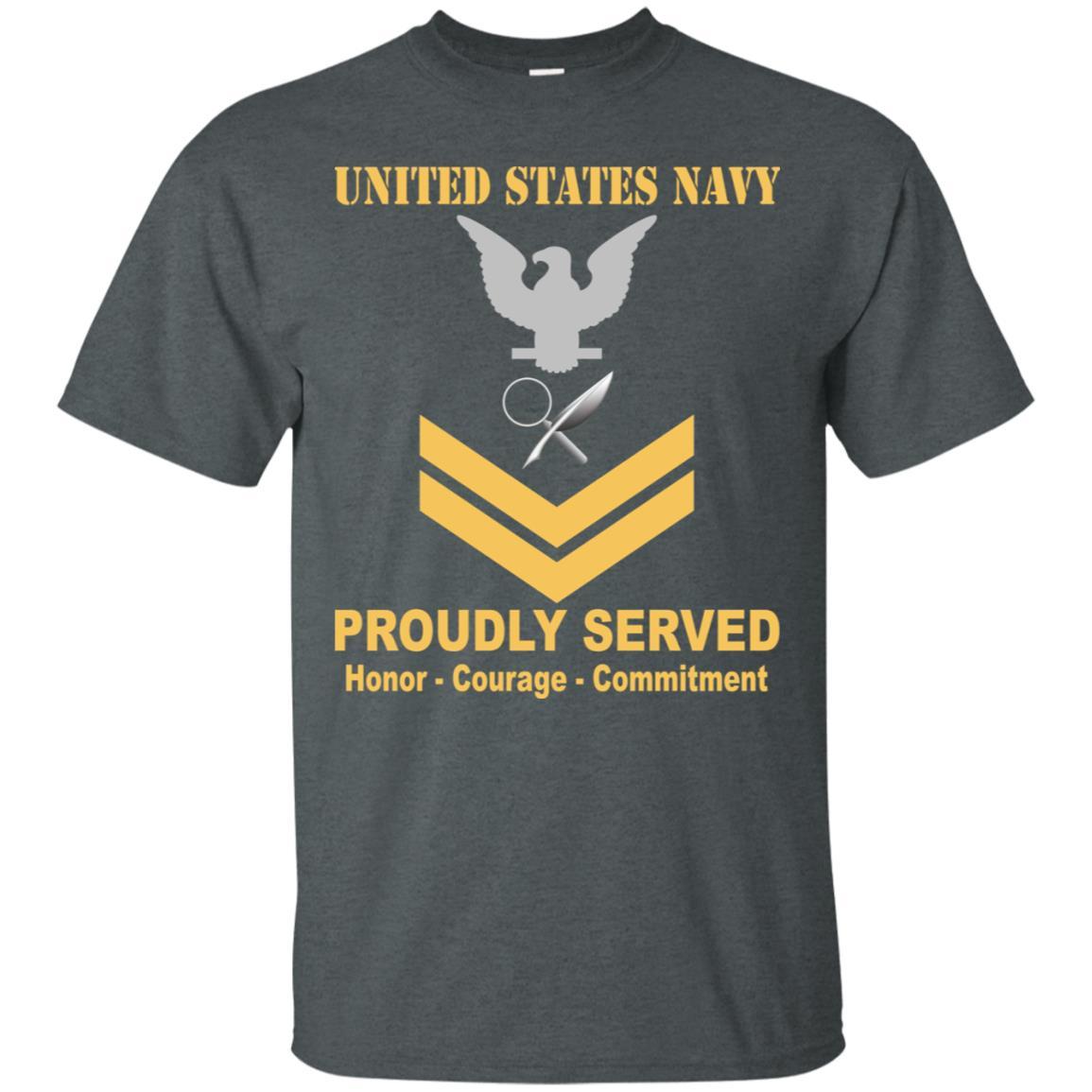 Navy Intelligence Specialist Navy IS E-5 Rating Badges Proudly Served T-Shirt For Men On Front-TShirt-Navy-Veterans Nation