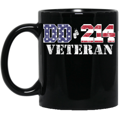DD 214 Army Veteran 11 oz - 15 oz Black Mug-Mug-Army-Logo-Veterans Nation