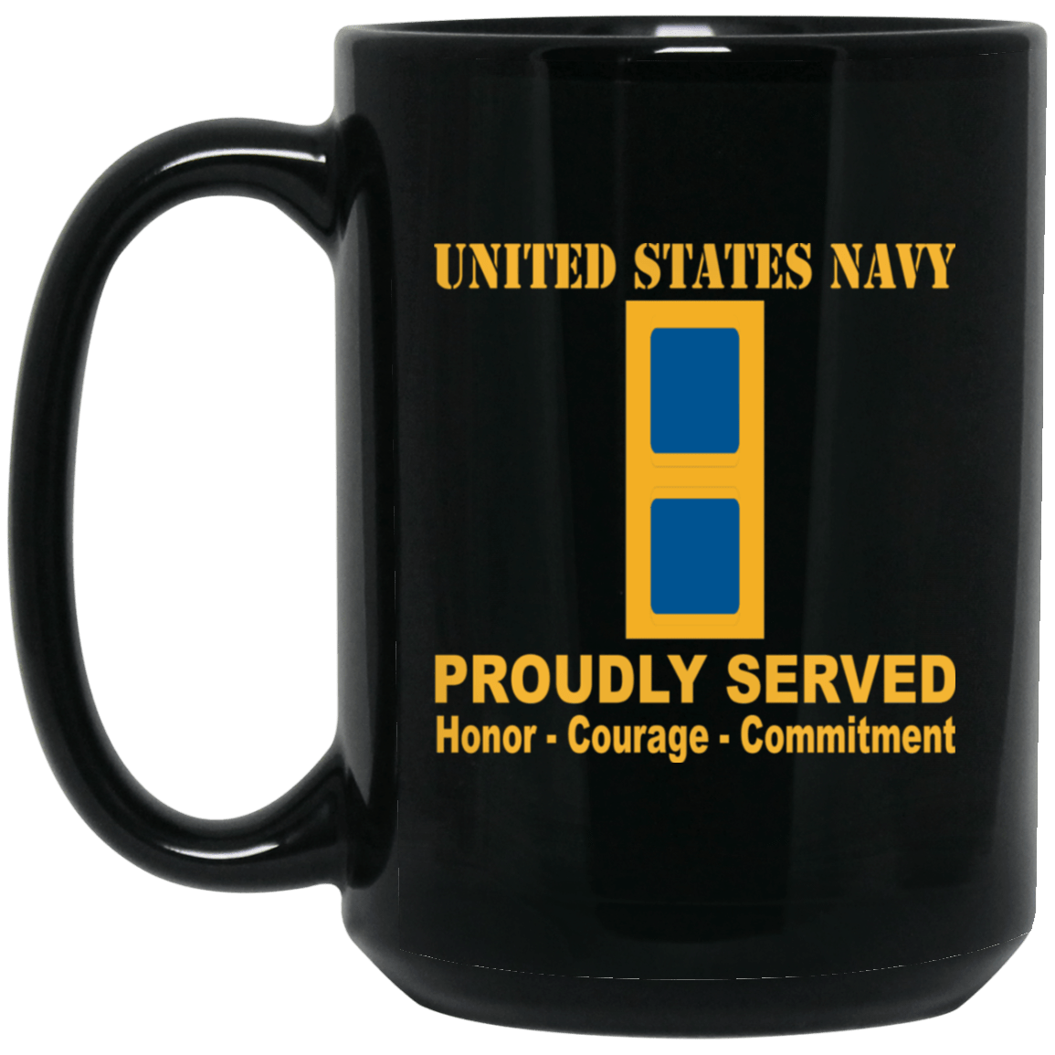 US Navy W-1 Warrant Officer W1 WO1 Black Mug 11 oz - 15 oz-Mug-Navy-Officer-Veterans Nation