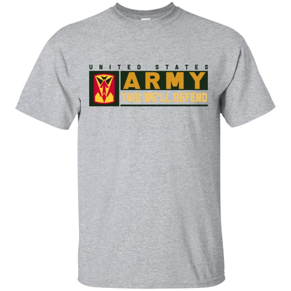 US Army 35TH AIR DEFENSE ARTILLERY BRIGADE CSIB- This We'll Defend T-Shirt On Front For Men-TShirt-Army-Veterans Nation