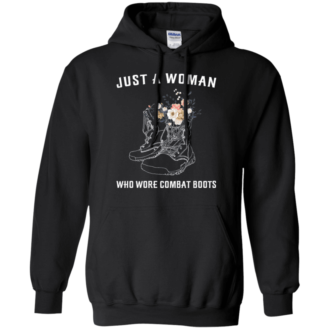 Military T-Shirt "JUST A WOMAN WHO WORE COMBAT BOOTS"-TShirt-General-Veterans Nation