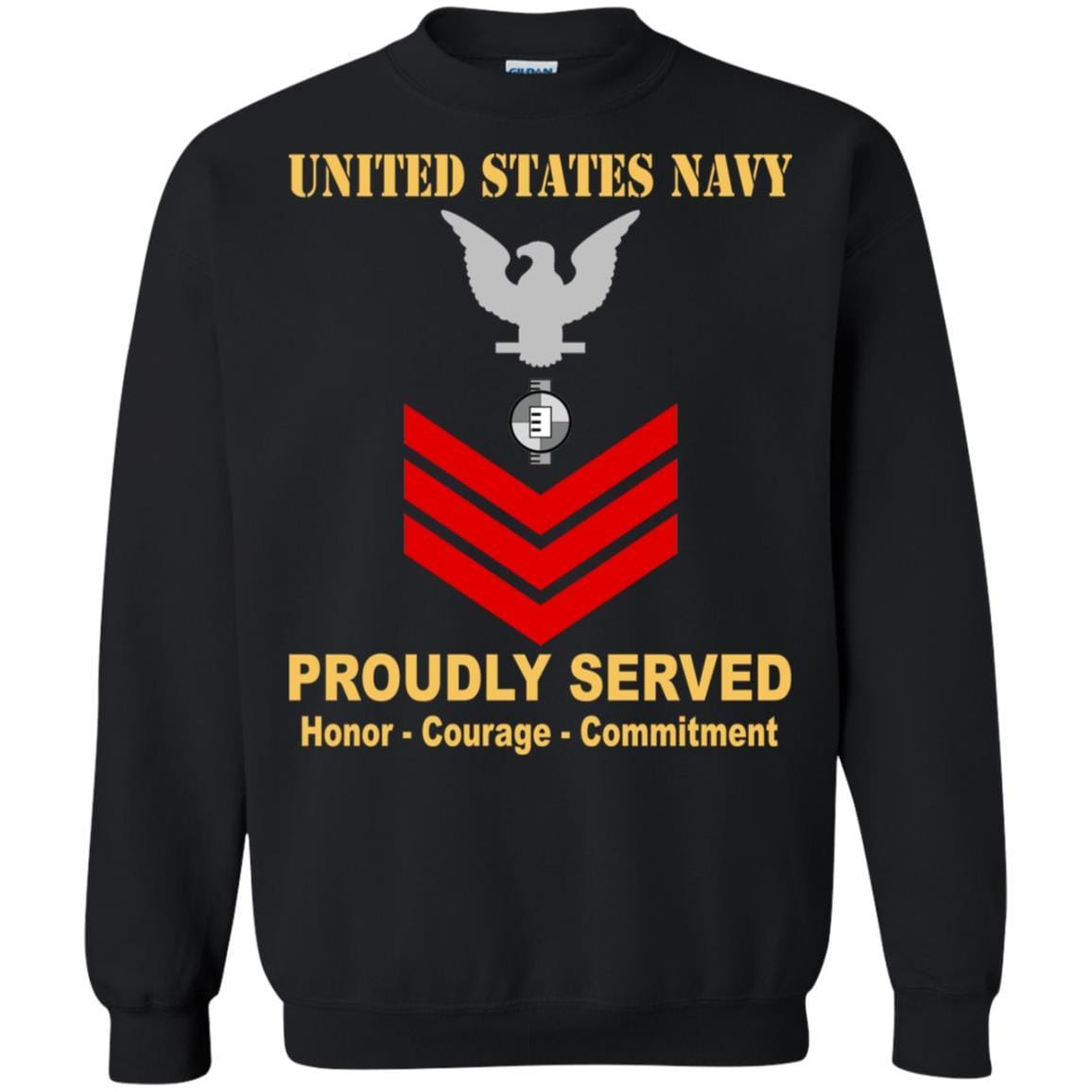 Navy Engineering Aide Navy EA E-6 Rating Badges Proudly Served T-Shirt For Men On Front-TShirt-Navy-Veterans Nation