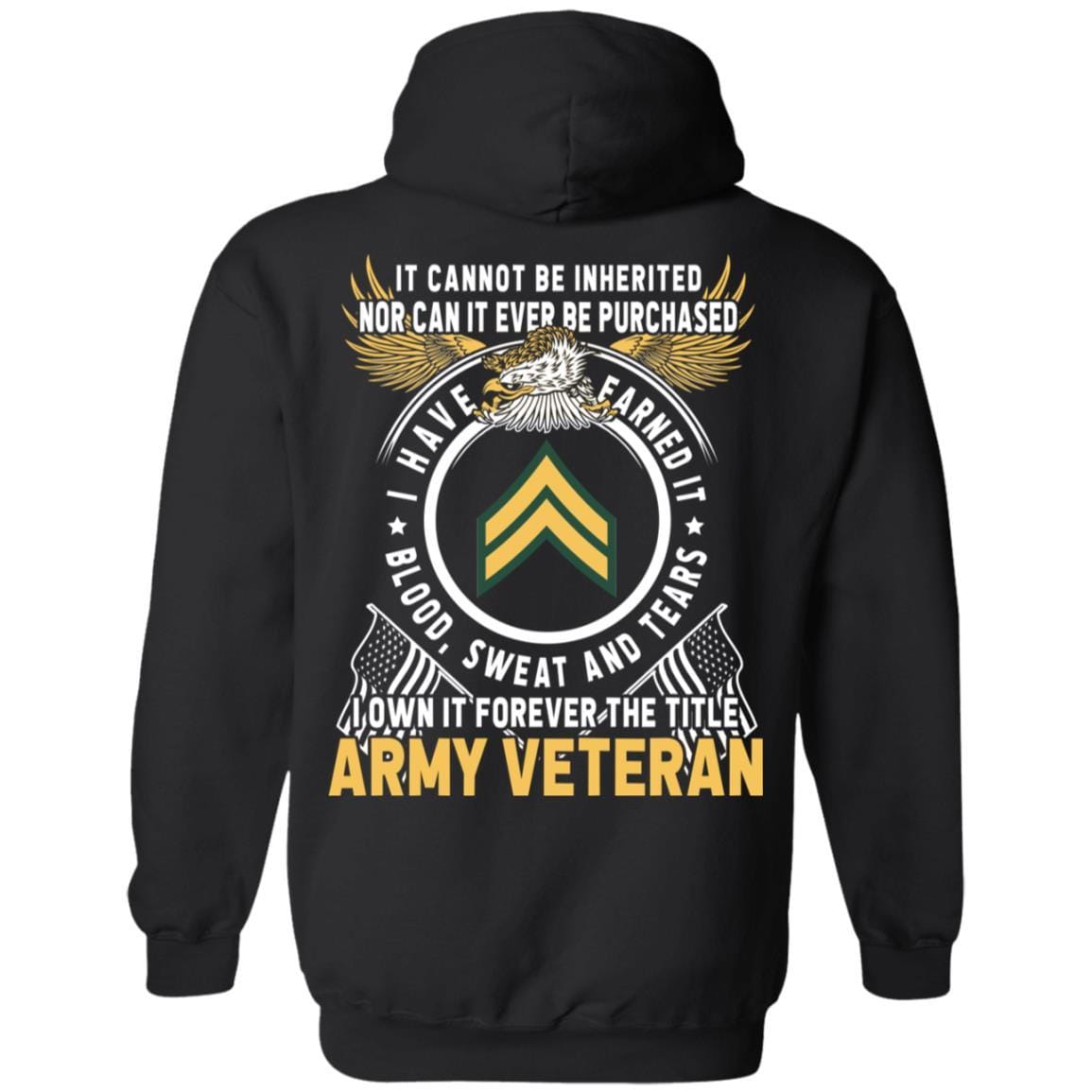 US Army E-4 Corporal E4 CPL Noncommissioned Officer Ranks T-Shirt For Men On Back-TShirt-Army-Veterans Nation